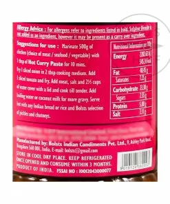 Bolst's Curry Paste Hot 280g Ingredients