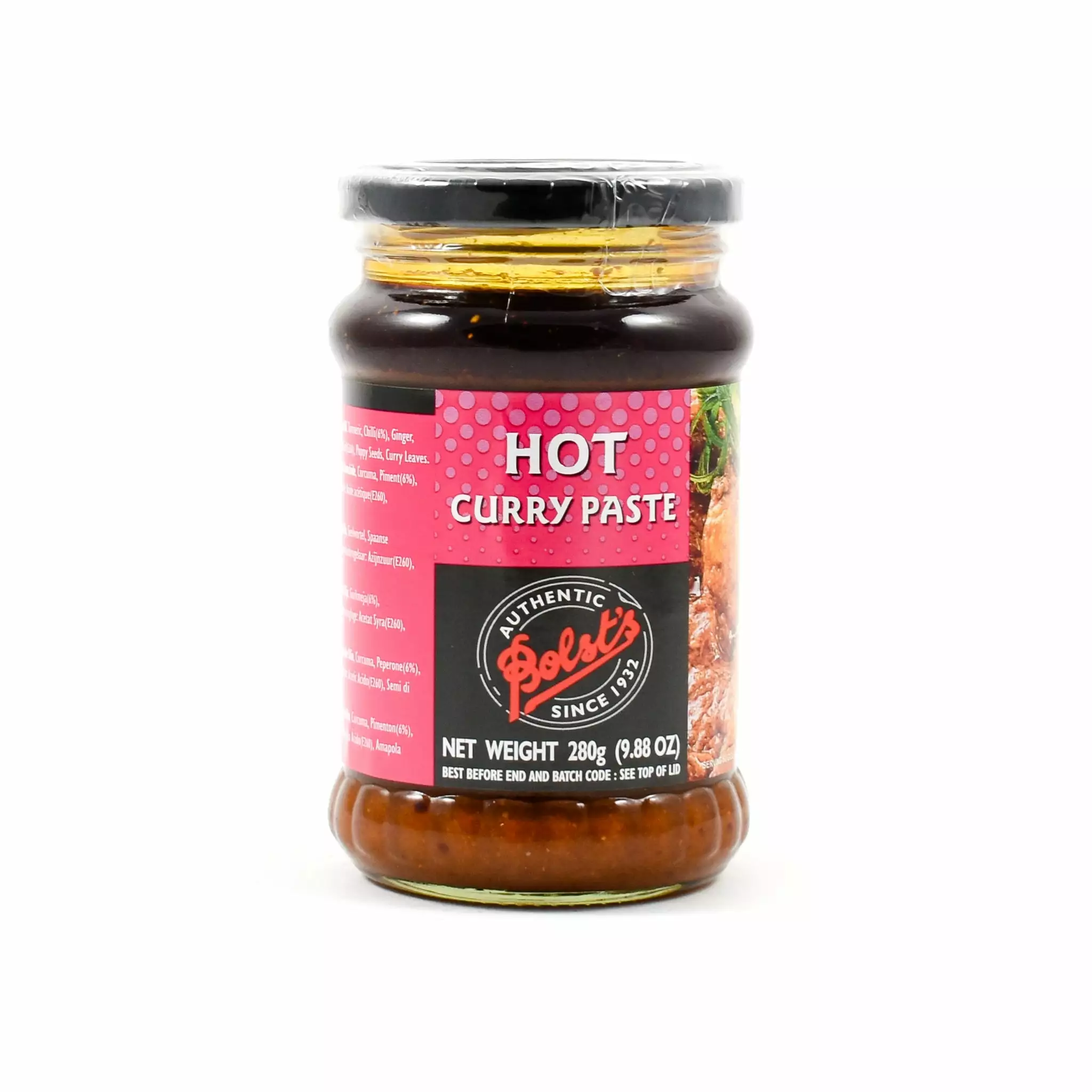 Bolst's Curry Paste Hot 280g Ingredients 3 Bolst's Curry Paste Hot 280g Ingredients