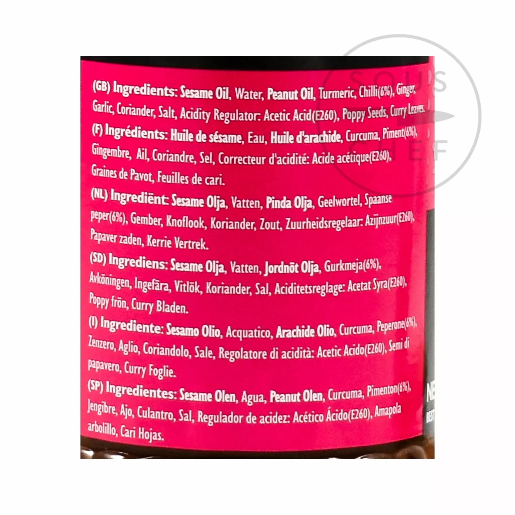 Bolst's Curry Paste Hot 280g Ingredients 5 Bolst's Curry Paste Hot 280g Ingredients