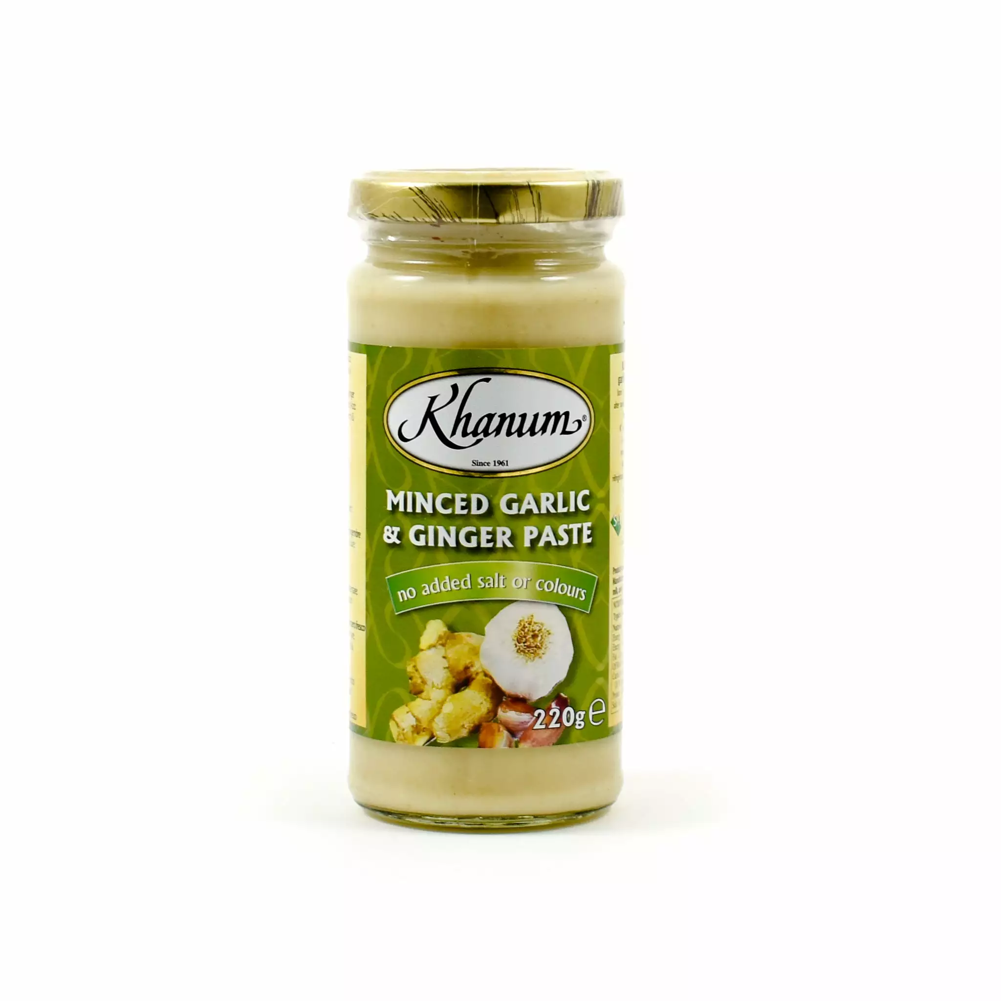 Ingredients Khanum Minced Garlic & Ginger 220g 3 Ingredients Khanum Minced Garlic & Ginger 220g