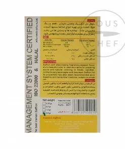 Anjoman Saffron Spanish Ingredients