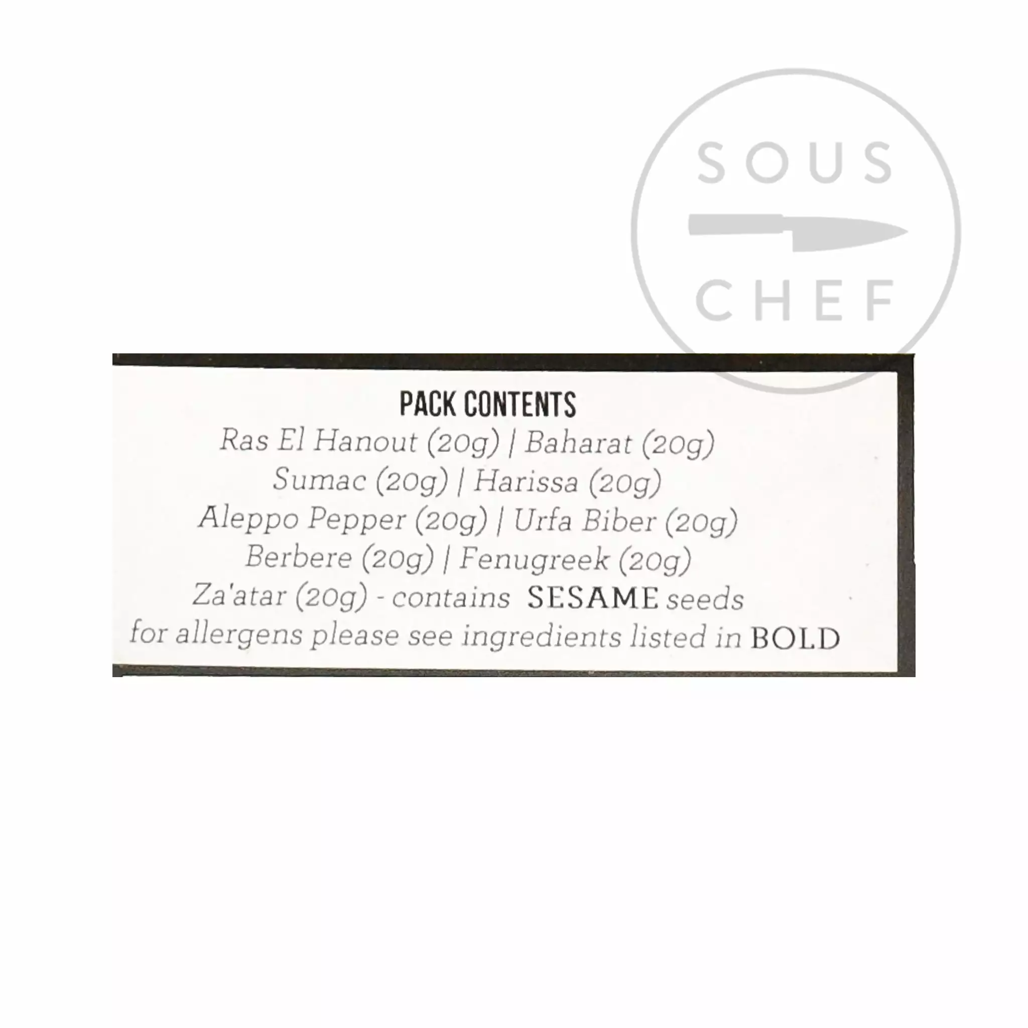 Spice Kitchen African & Middle Eastern Spice Tin Ingredients 6 Spice Kitchen African & Middle Eastern Spice Tin Ingredients