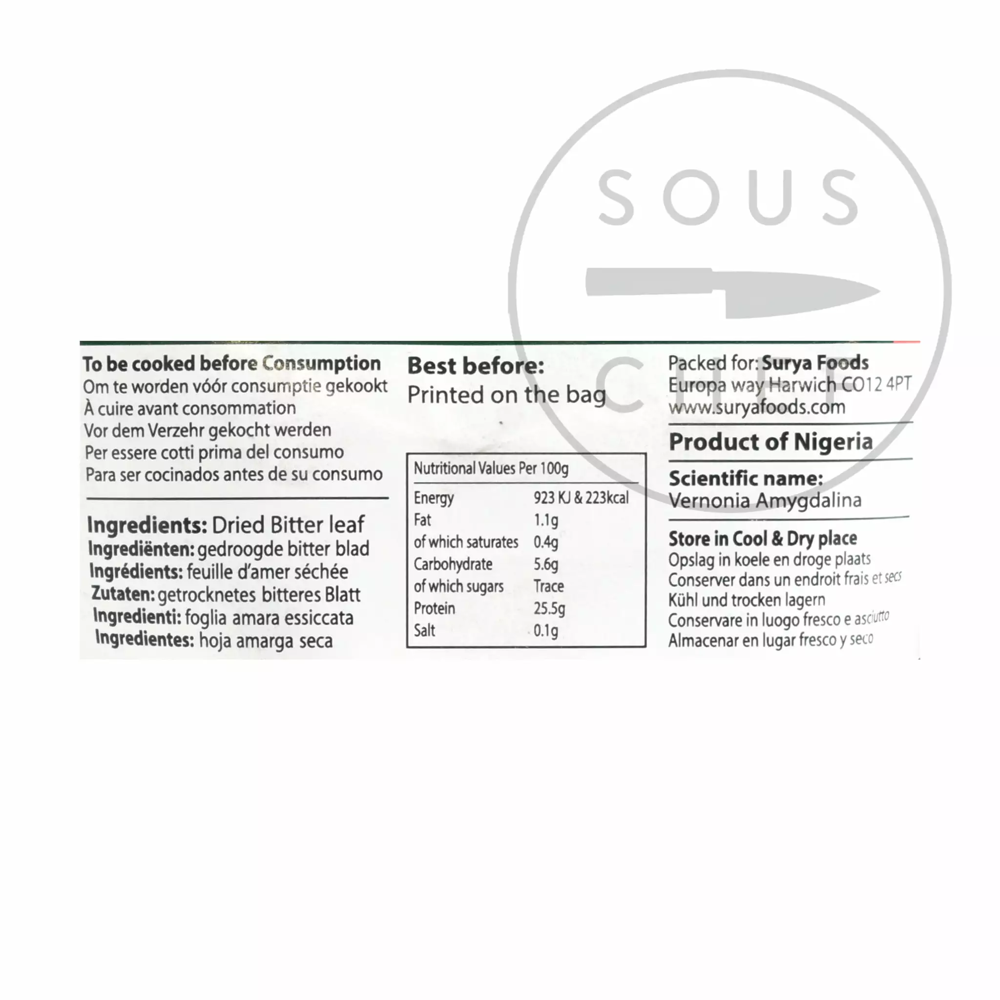 Mother Africa Bitter Leaves 25g Ingredients 4 Mother Africa Bitter Leaves 25g Ingredients