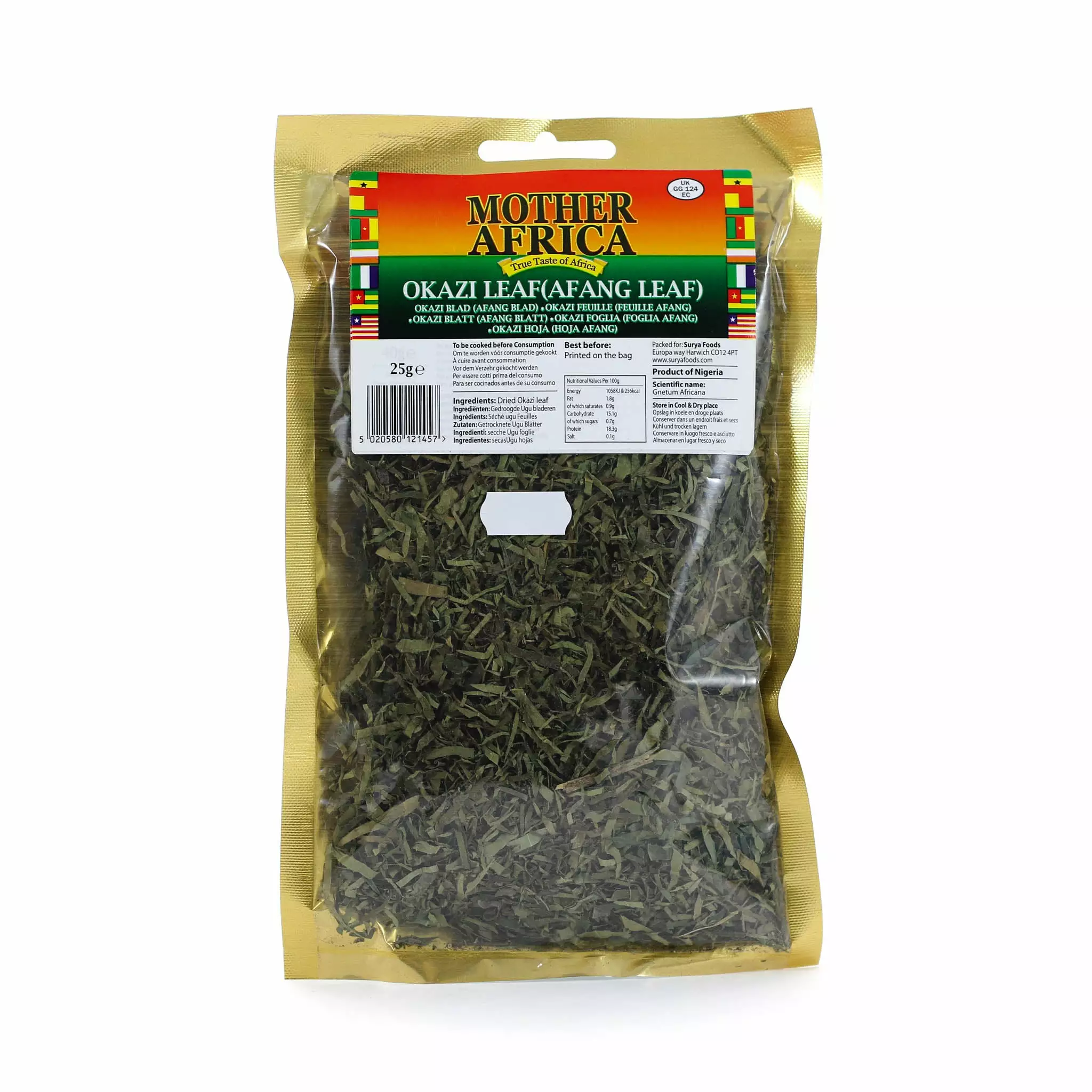 Mother Africa Okazi Leaves 25g Ingredients 3 Mother Africa Okazi Leaves 25g Ingredients