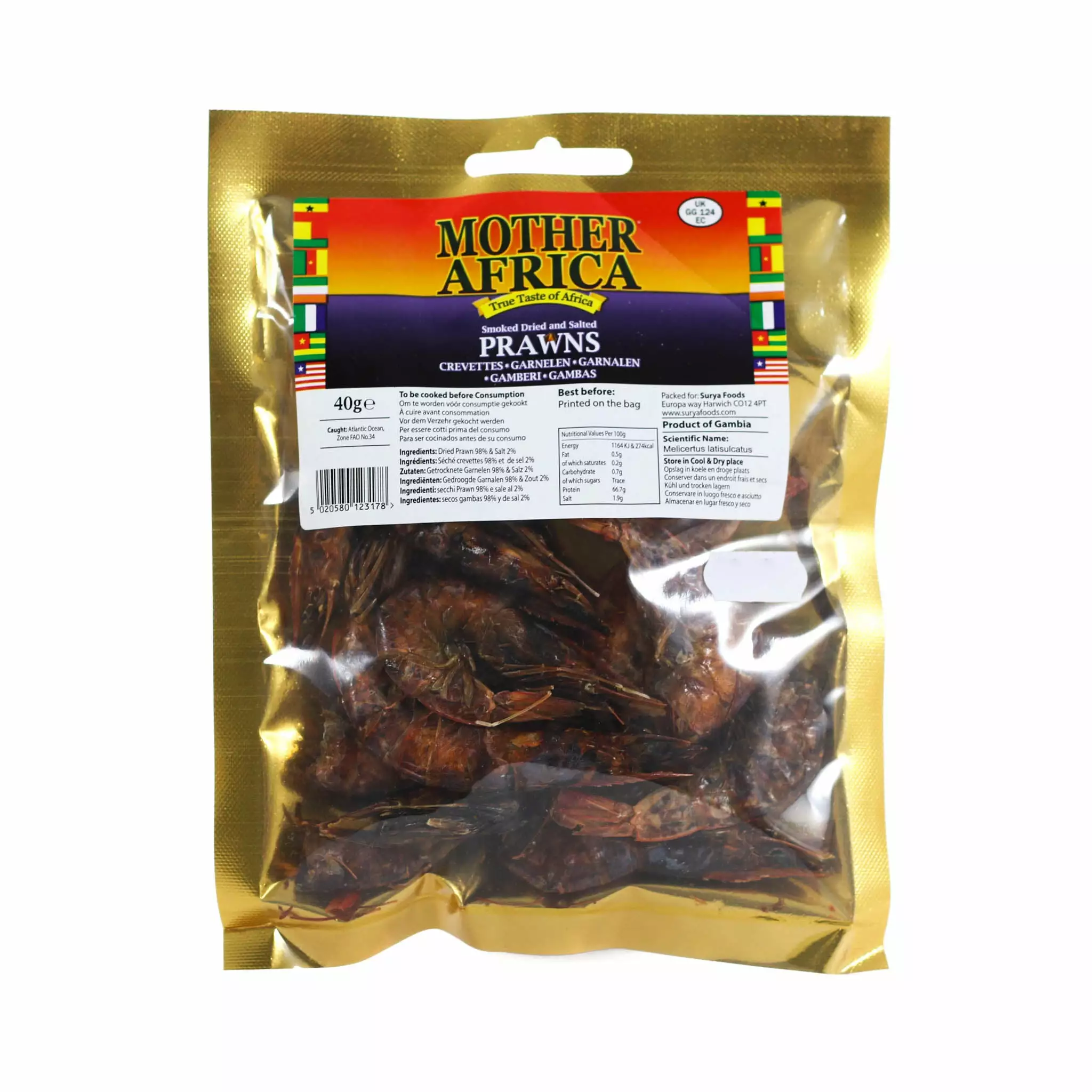 Ingredients Mother Africa Smoked Prawns 40g 3 Ingredients Mother Africa Smoked Prawns 40g