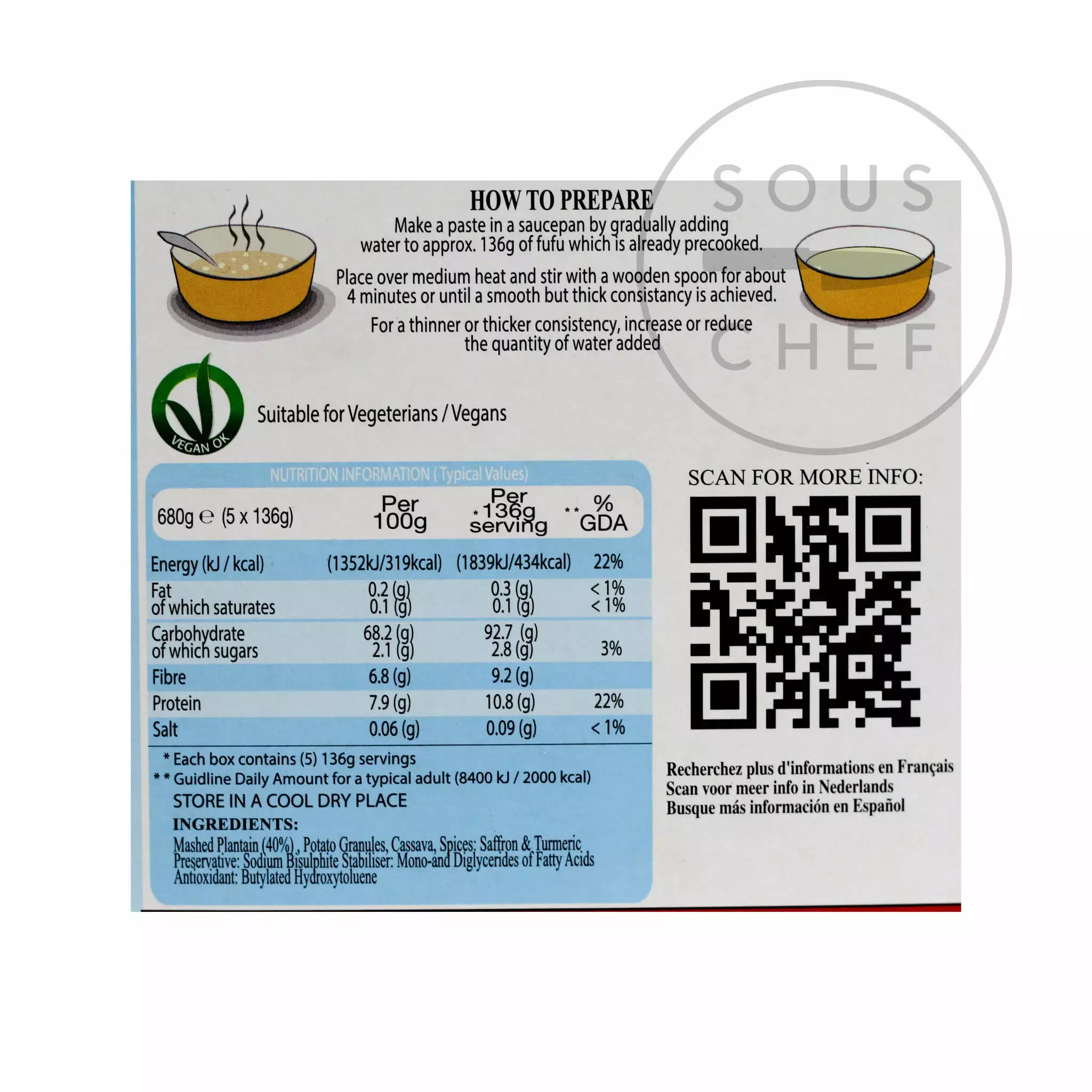 Ingredients Tropiway Plantain Fufu Flour 680g 4 Ingredients Tropiway Plantain Fufu Flour 680g