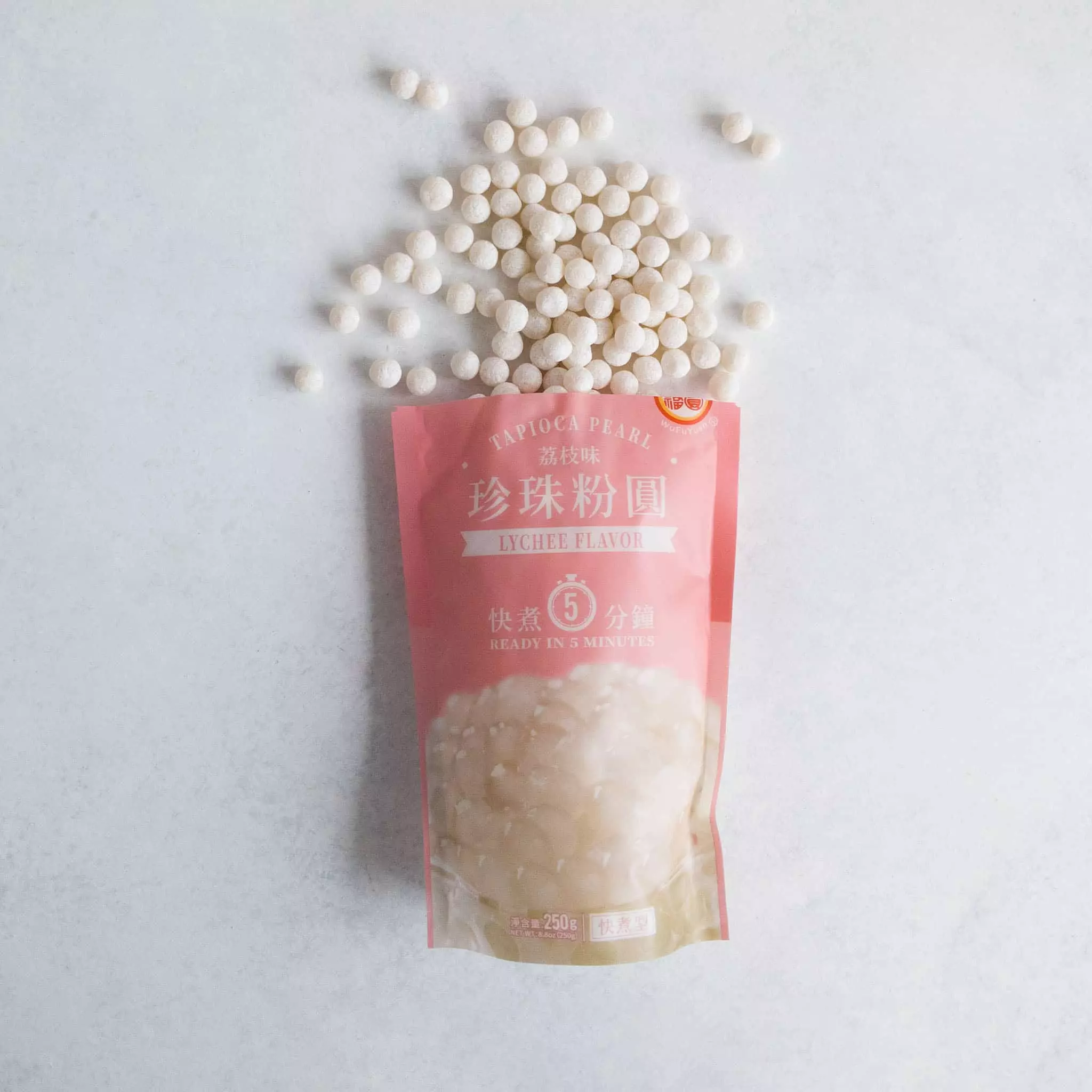 WFY Lychee Flavour Tapioca Pearls 250g 4 WFY Lychee Flavour Tapioca Pearls 250g