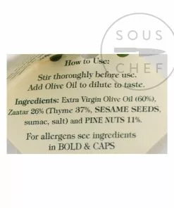 Terra Rossa Zaatar & Pine Nut Sauce 170g Ingredients 7 Terra Rossa Zaatar & Pine Nut Sauce 170g Ingredients