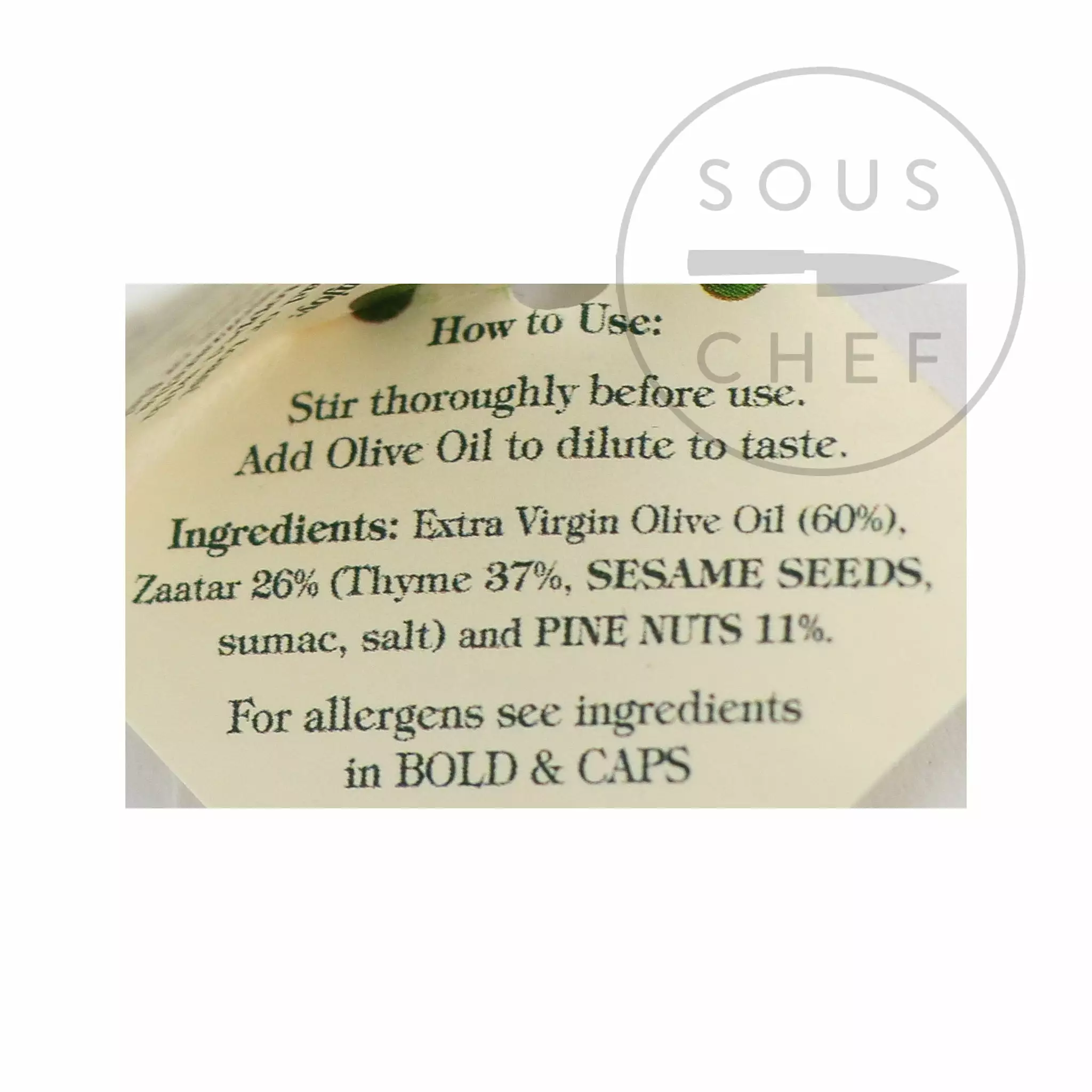 Terra Rossa Zaatar & Pine Nut Sauce 170g Ingredients 5 Terra Rossa Zaatar & Pine Nut Sauce 170g Ingredients