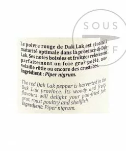 Ingredients Terre Exotique Red Dak Lak Pepper 60g