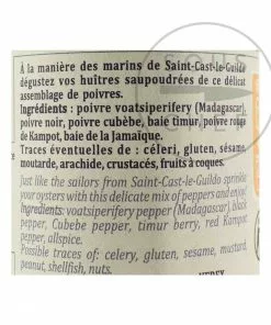 Terre Exotique Pepper For Oysters 60g Ingredients