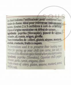 Terre Exotique Tex Mex Spice Blend 60g Ingredients