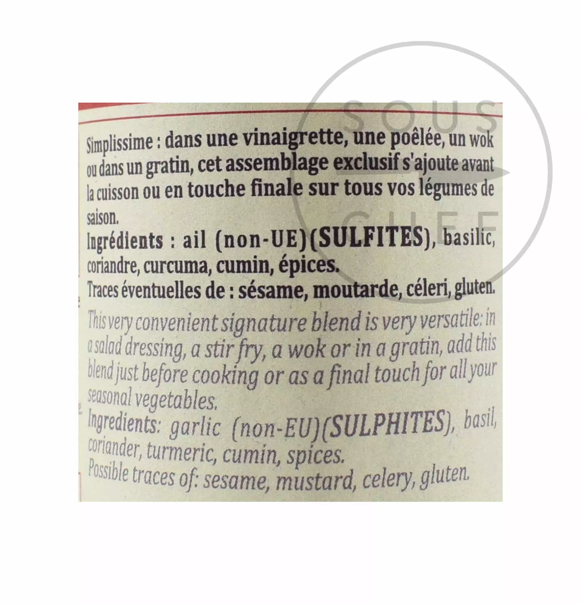 Terre Exotique Vegetables Seasoning 60g 5 Terre Exotique Vegetables Seasoning 60g