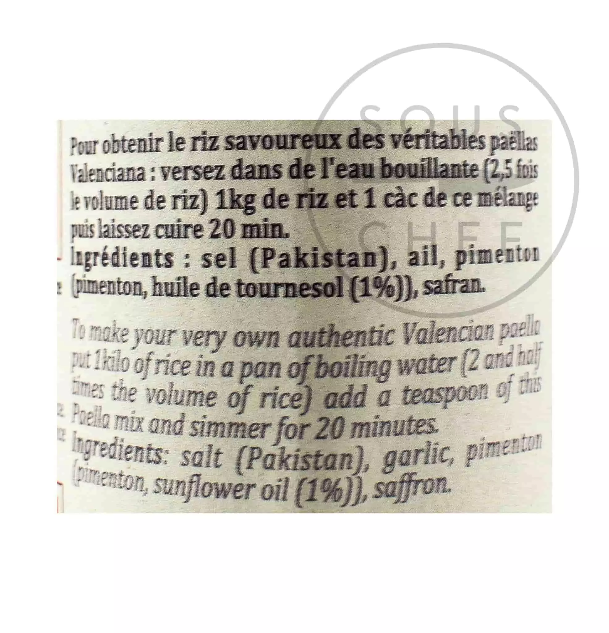 Terre Exotique Paella Spice Blend 75g Ingredients 5 Terre Exotique Paella Spice Blend 75g Ingredients