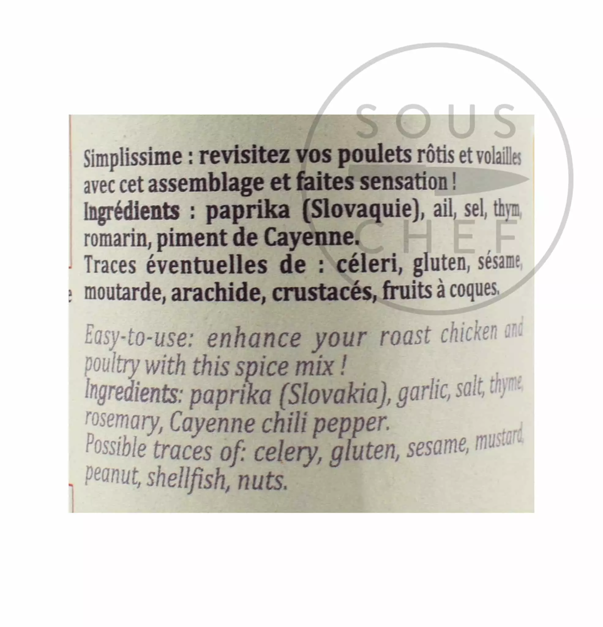 Ingredients Terre Exotique Roast Chicken Spice Blend 70g 7 Ingredients Terre Exotique Roast Chicken Spice Blend 70g