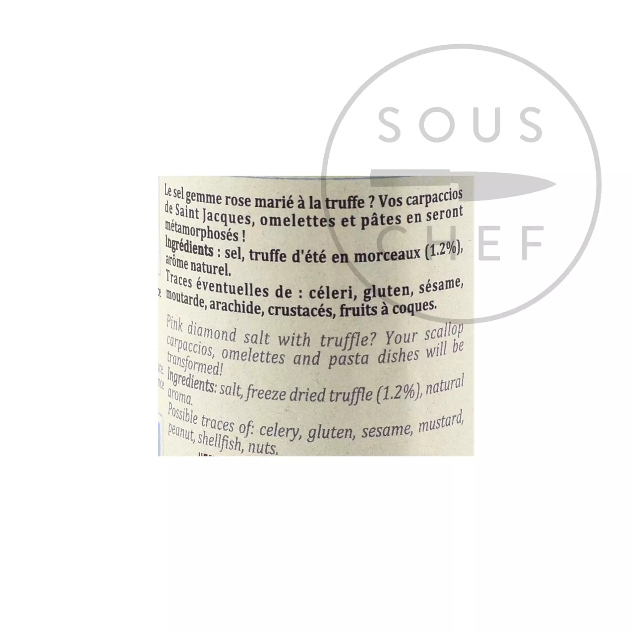 Ingredients Terre Exotique Diamond Salt With Summer Truffle Flavour 60g 4 Ingredients Terre Exotique Diamond Salt With Summer Truffle Flavour 60g