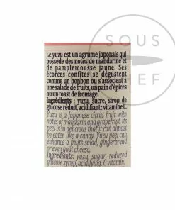 Ingredients Terre Exotique Candied Yuzu Peel 35g 7 Ingredients Terre Exotique Candied Yuzu Peel 35g