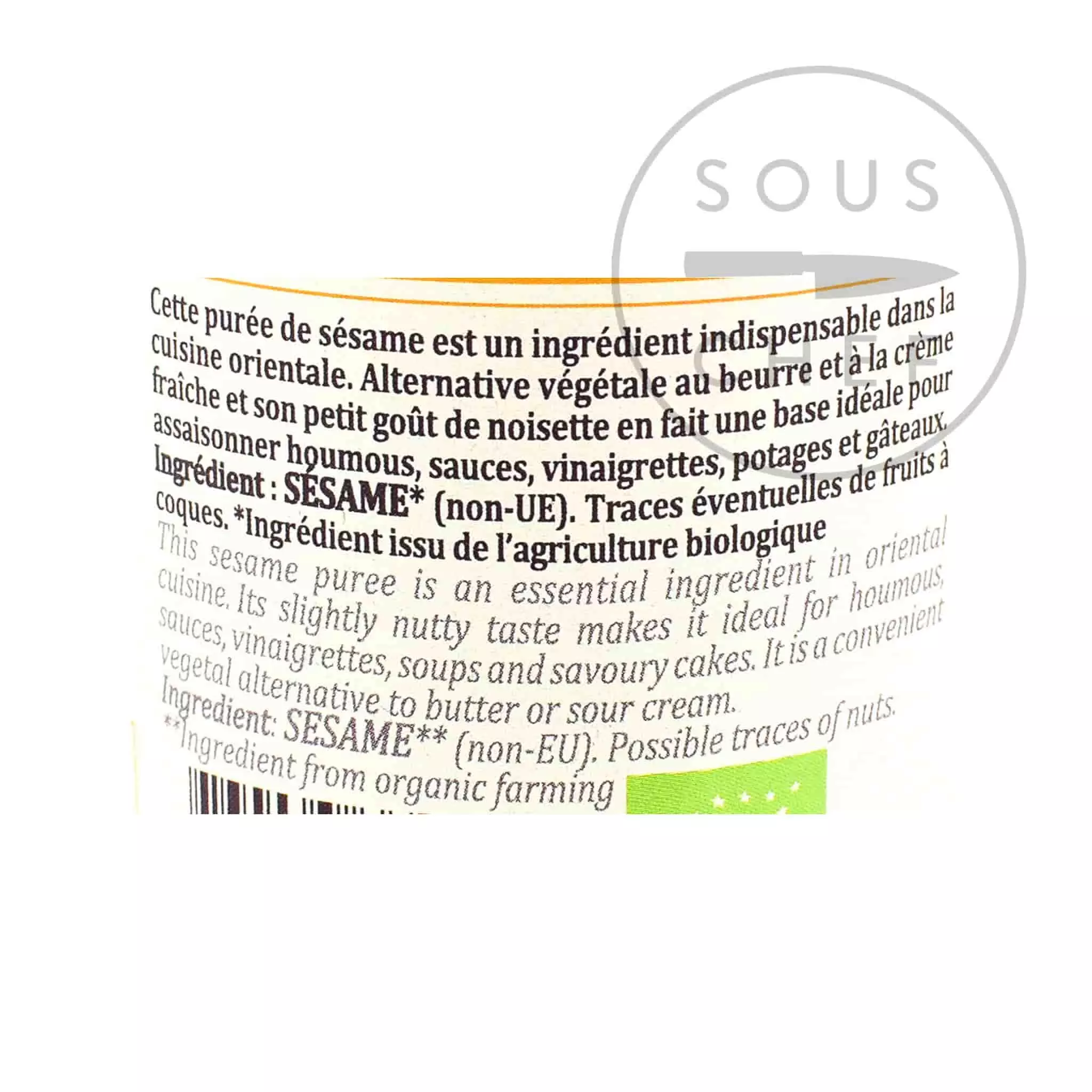 Terre Exotique Organic Tahini 180g Ingredients 4 Terre Exotique Organic Tahini 180g Ingredients