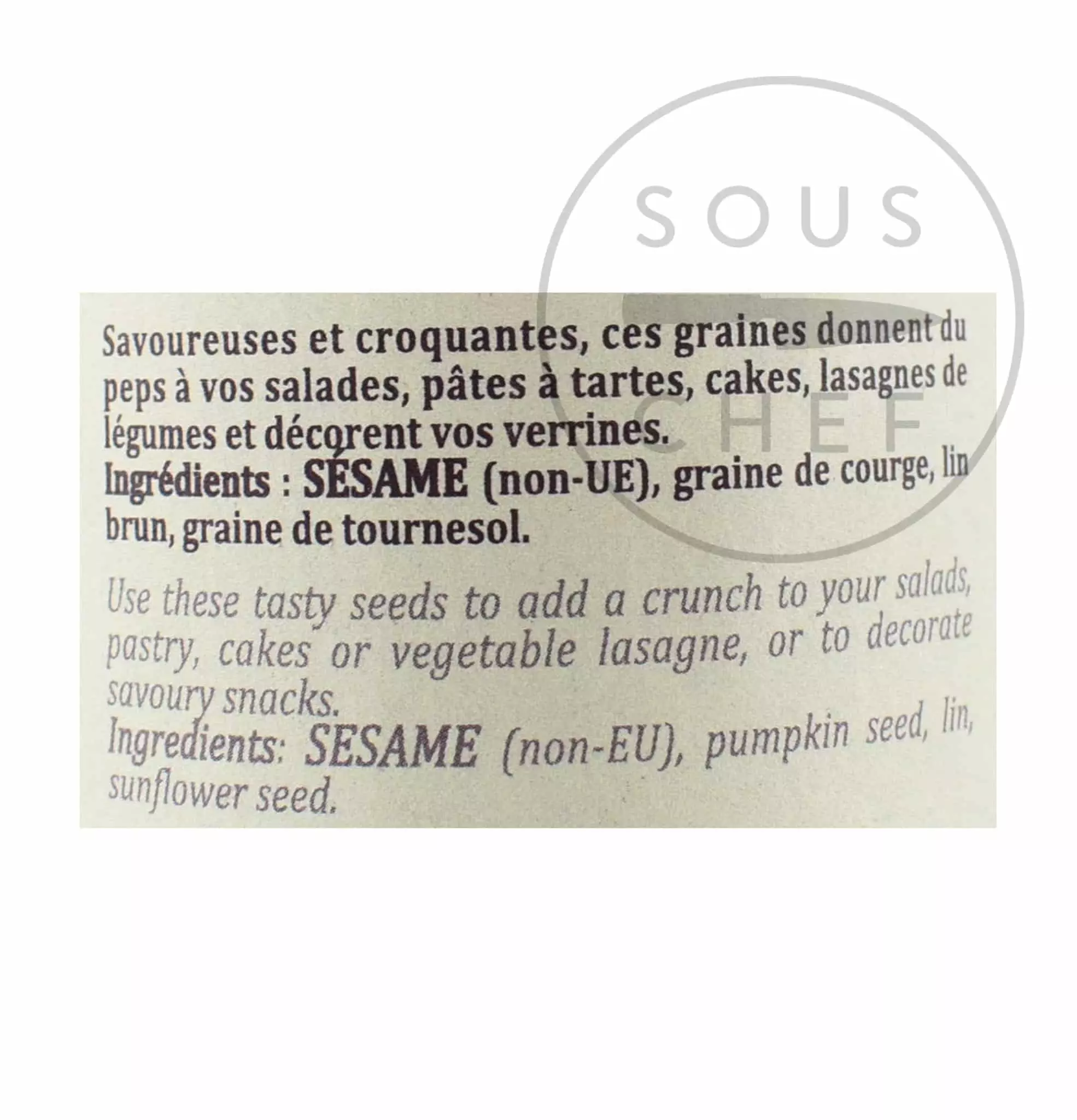 Ingredients Terre Exotique Seed Mix For Salad 100g 4 Ingredients Terre Exotique Seed Mix For Salad 100g