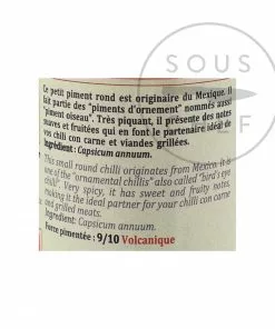 Terre Exotique Pequin Chilli Pepper 30g Ingredients