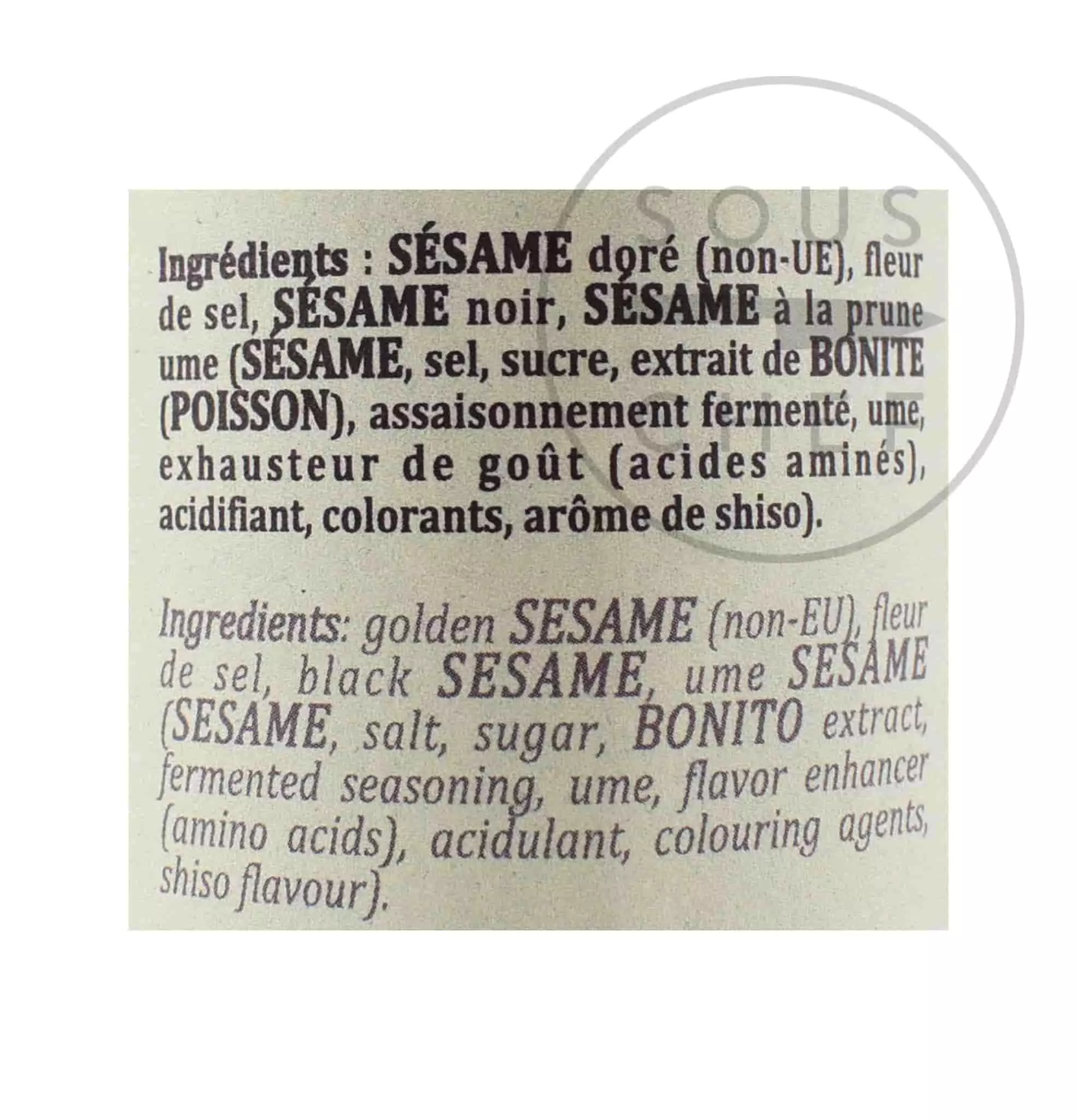 Terre Exotique Gomasio 60g Ingredients 4 Terre Exotique Gomasio 60g Ingredients