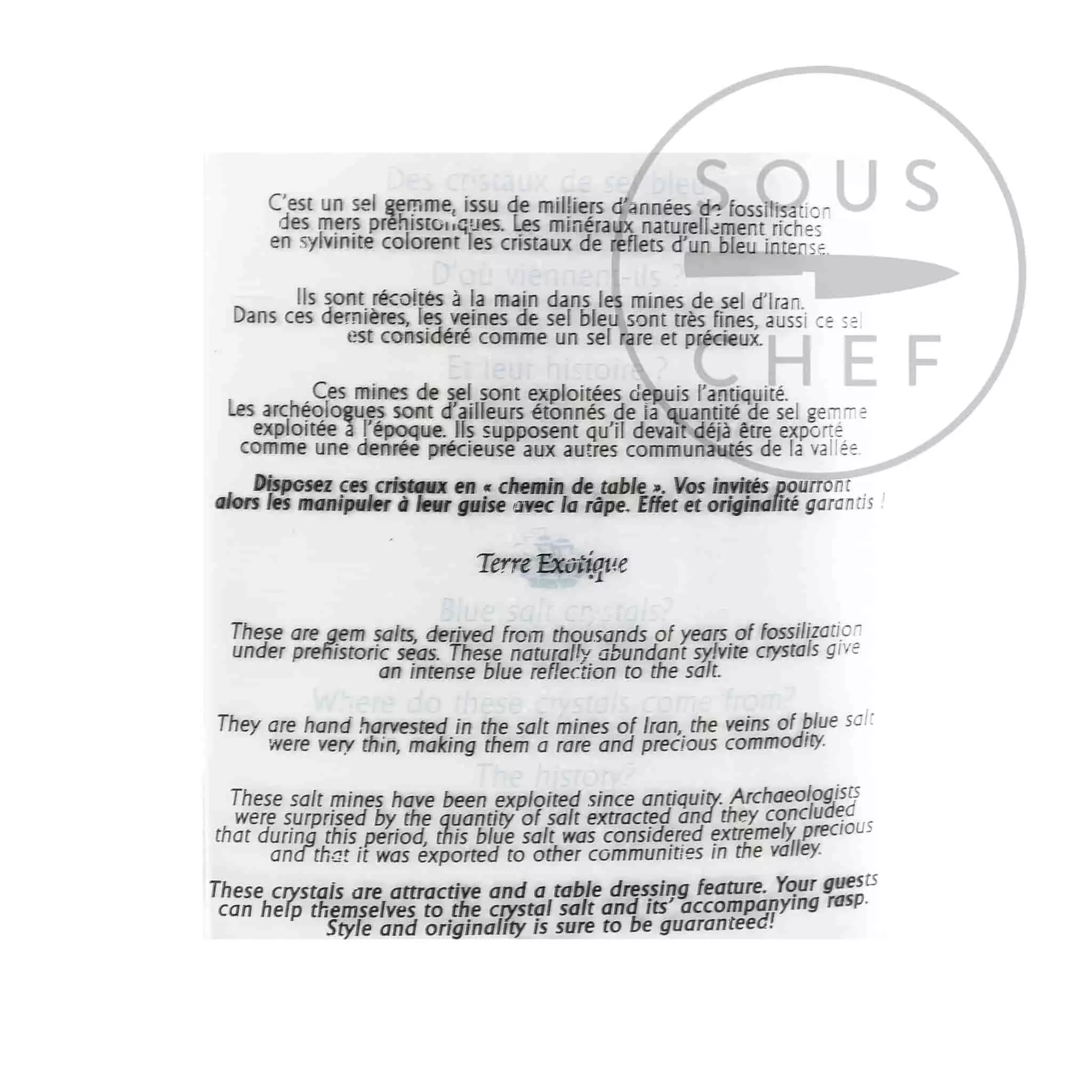 Terre Exotique Blue Salt From Persia With Grater 400g Ingredients 4 Terre Exotique Blue Salt From Persia With Grater 400g Ingredients