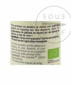 Terre Exotique Organic Dried Lime Powder 60g Ingredients