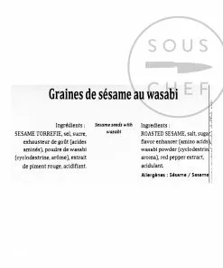 Ingredients Terre Exotique Sesame Seeds With Wasabi 500g 5 Ingredients Terre Exotique Sesame Seeds With Wasabi 500g