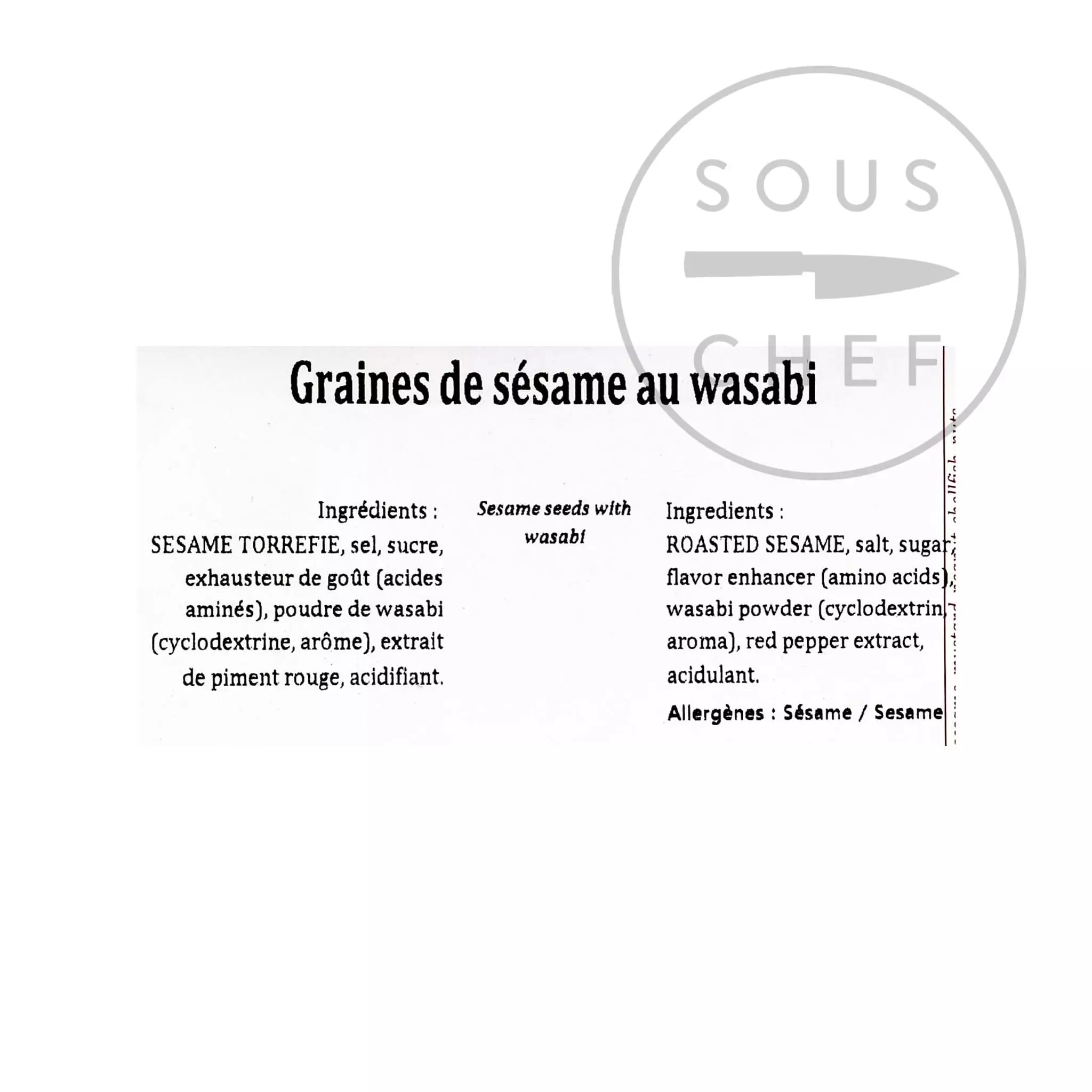 Ingredients Terre Exotique Sesame Seeds With Wasabi 500g 4 Ingredients Terre Exotique Sesame Seeds With Wasabi 500g
