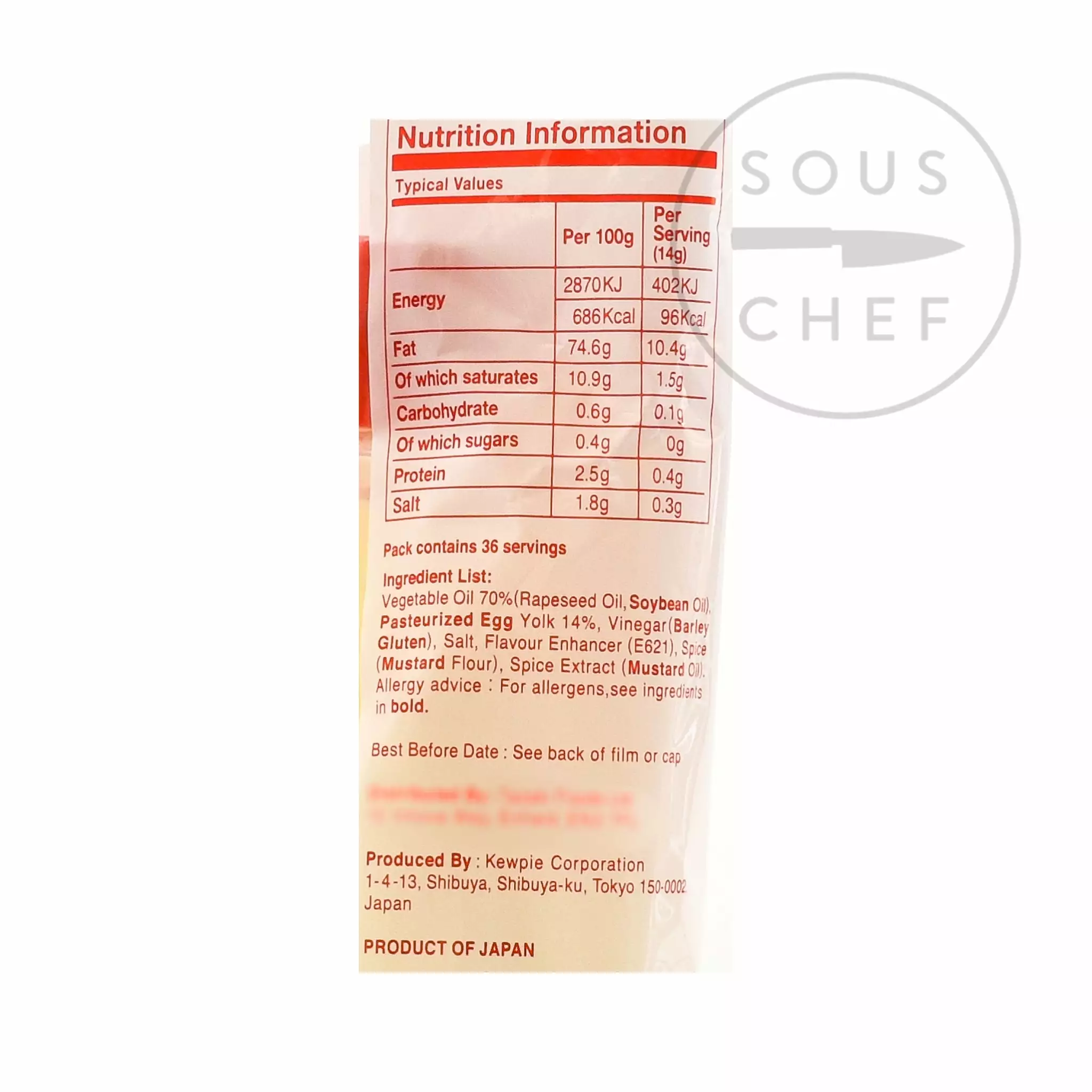 Ingredients Kewpie Mayonnaise 500g 4 Ingredients Kewpie Mayonnaise 500g