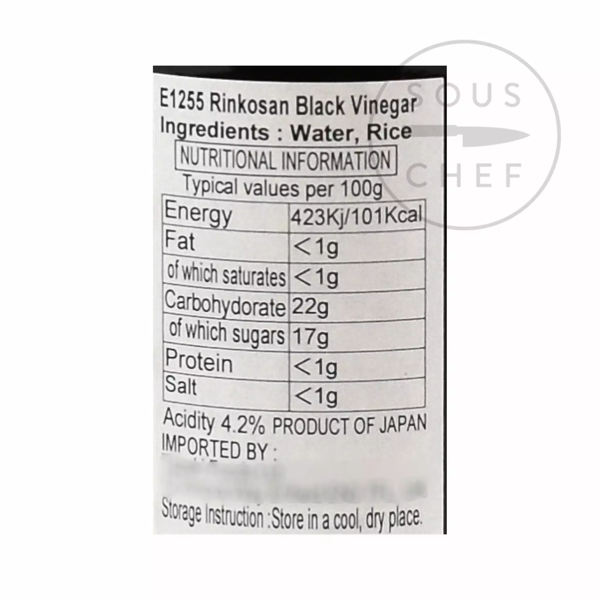 Rinkosan Black Vinegar 360ml Ingredients 5 Rinkosan Black Vinegar 360ml Ingredients