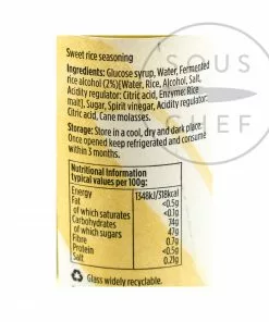 Ingredients Yutaka Mirin 150ml