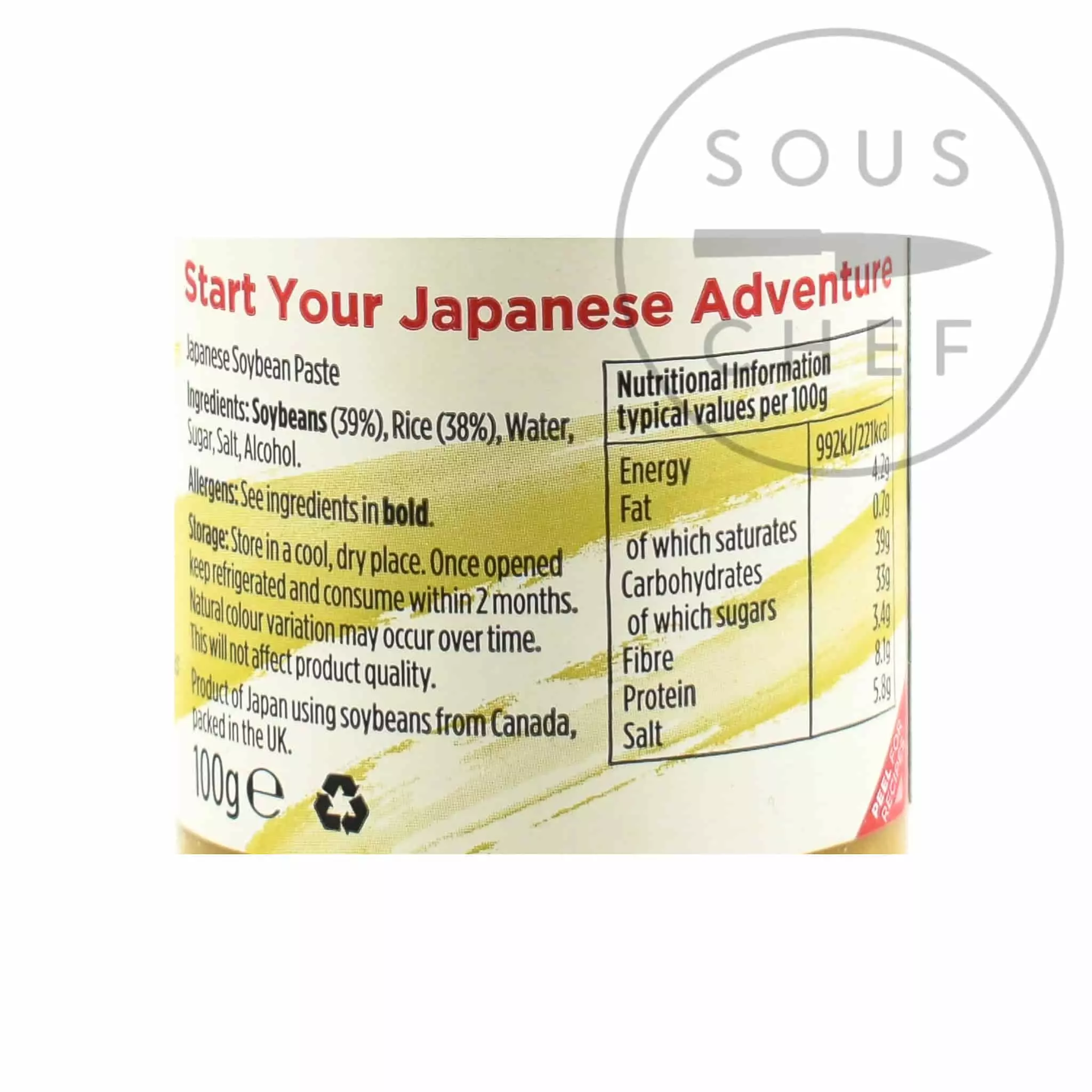 Ingredients Yutaka Sweet Rice Miso Paste 100g 4 Ingredients Yutaka Sweet Rice Miso Paste 100g