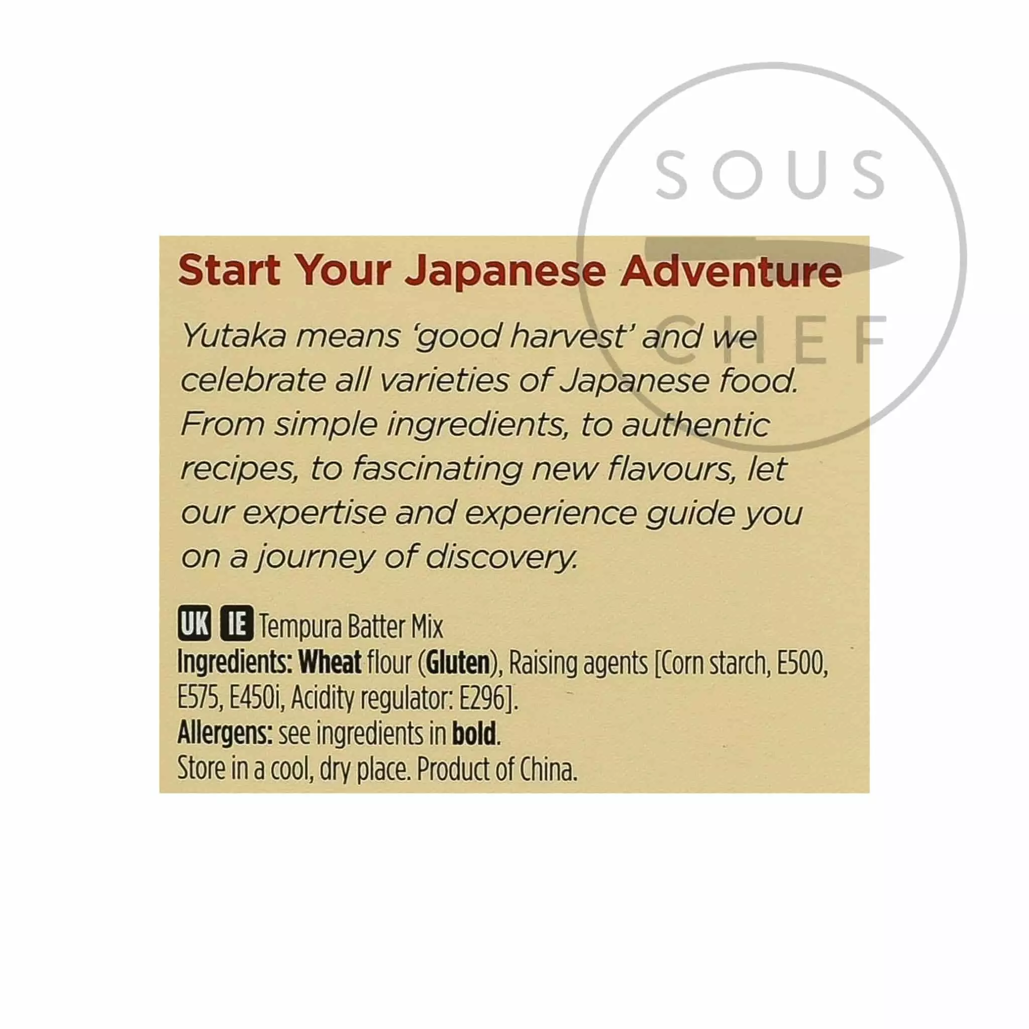 Yutaka Tempura Batter Mix 150g Ingredients 4 Yutaka Tempura Batter Mix 150g Ingredients