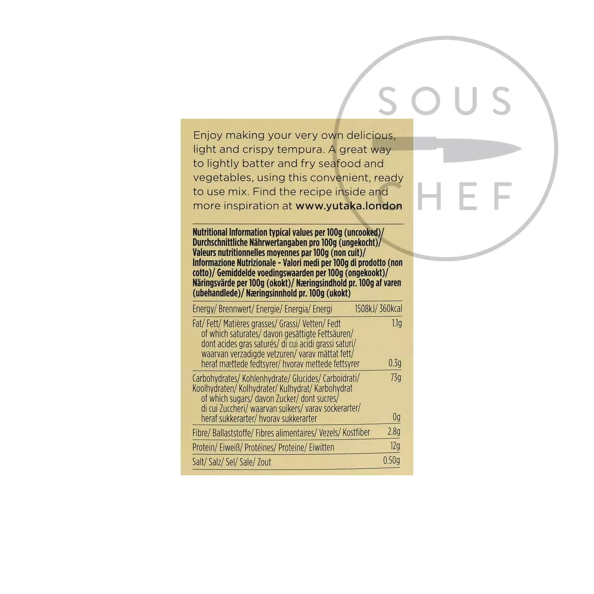 Yutaka Tempura Batter Mix 150g Ingredients 5 Yutaka Tempura Batter Mix 150g Ingredients