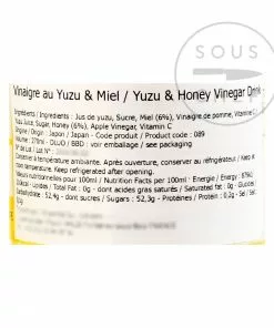 Oochi Ingredients Yuzu & Honey Vinegar 270ml