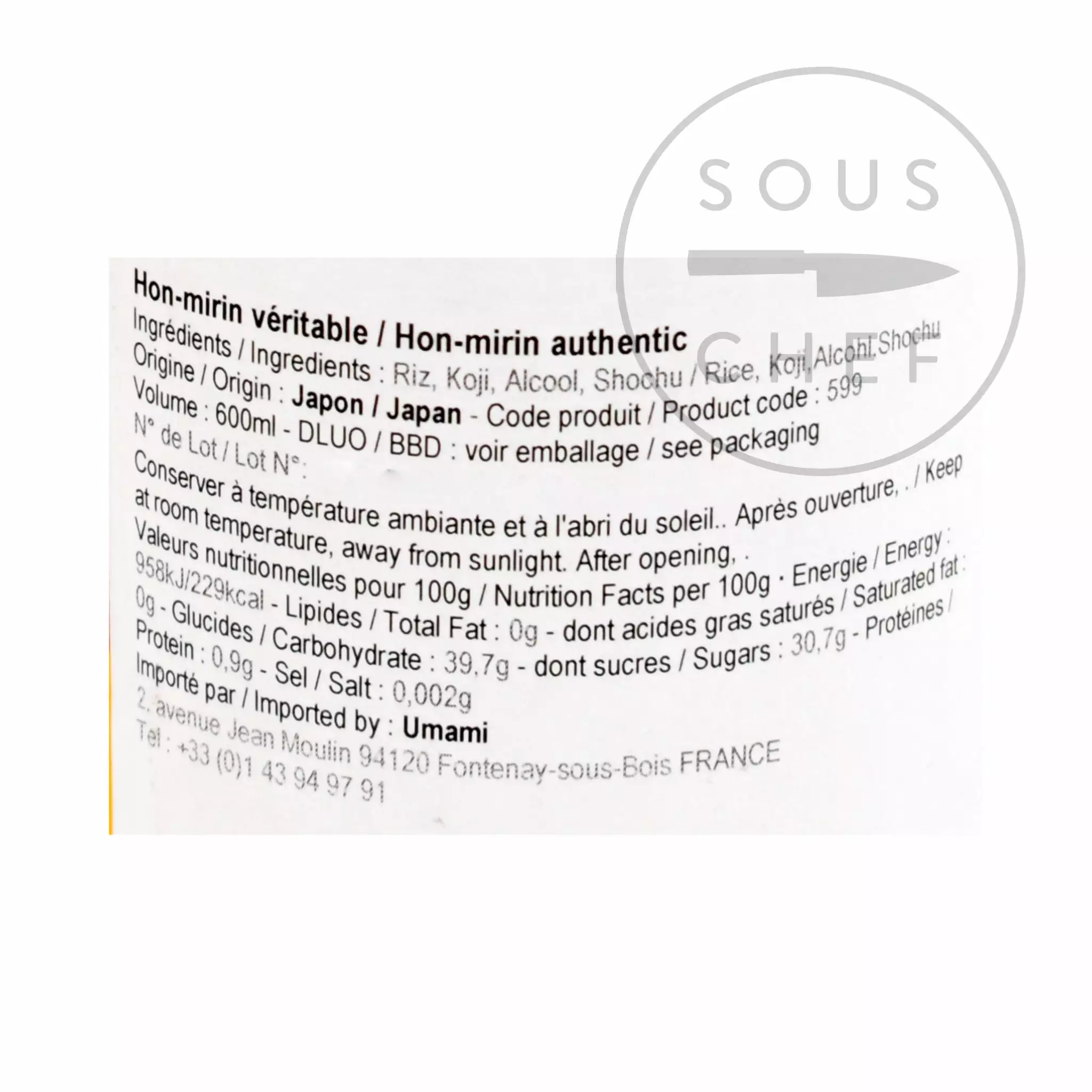 Ingredients Kankyo Shuzo Premium Hon Mirin 600ml 4 Ingredients Kankyo Shuzo Premium Hon Mirin 600ml