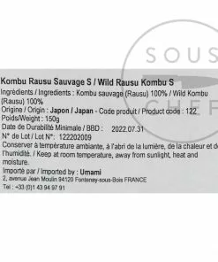 Sauvage Rausu Kombu For Dashi 150g Ingredients