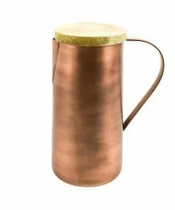 Urban Nature Culture Copper & Mango Wood Water Jug 1250ml Tableware