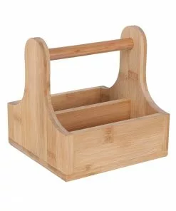 Viejovalle Bamboo Condiment Caddy With Handle Tableware