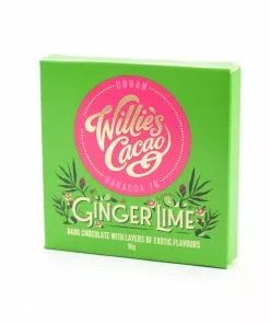 Ingredients Willie's Cacao Ginger Lime Dark Chocolate 50g