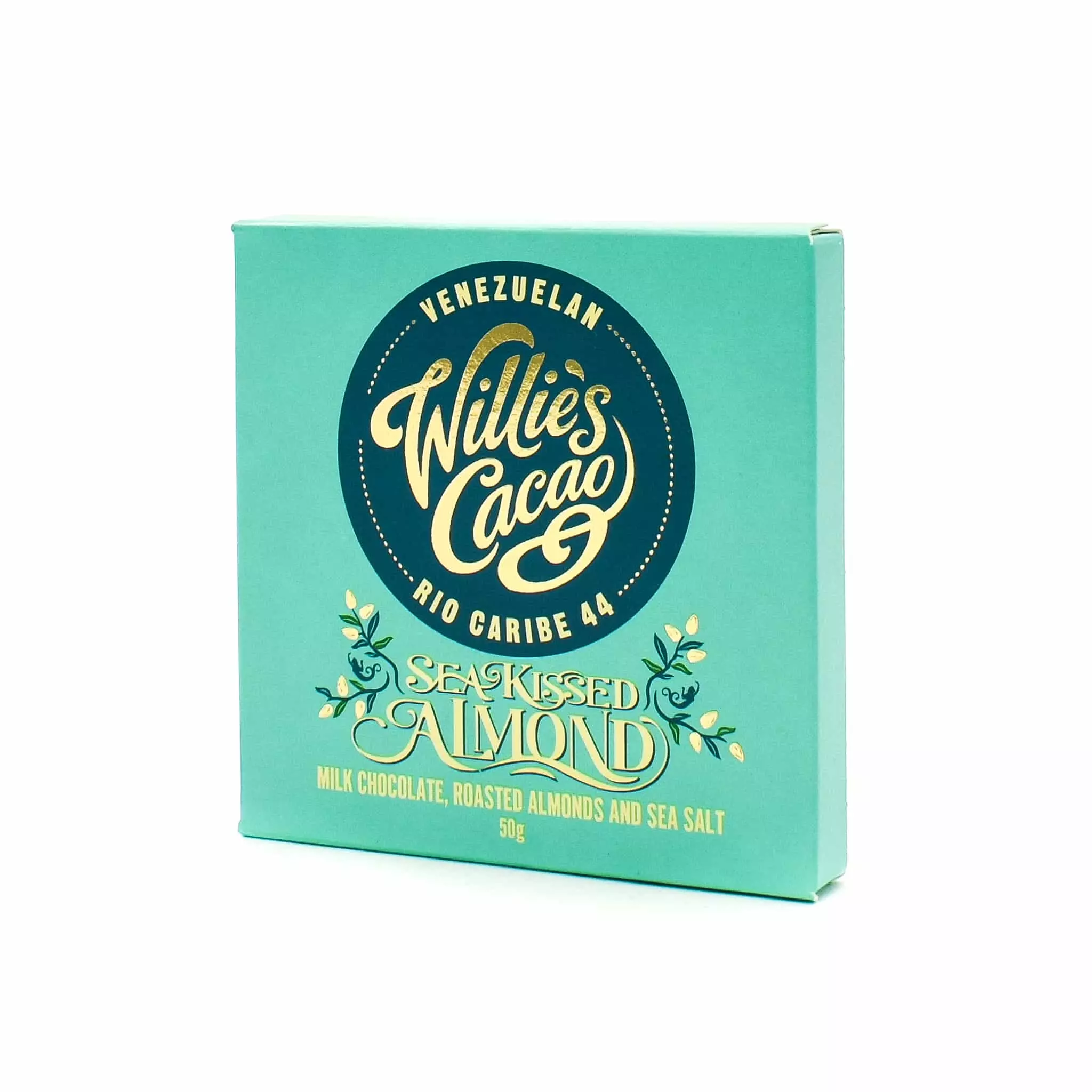 Willie's Cacao Sea Kissed Almond 44% Milk Chocolate 50g 3 Willie's Cacao Sea Kissed Almond 44% Milk Chocolate 50g