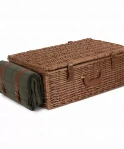 Willow Direct Tweed Picnic Hamper For 4 Green 10 Willow Direct Tweed Picnic Hamper For 4 Green