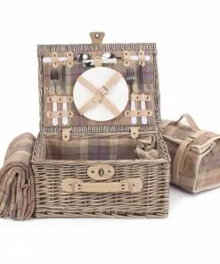 Willow Direct Tartan Picnic Hamper For 2 Lavender 10 Willow Direct Tartan Picnic Hamper For 2 Lavender