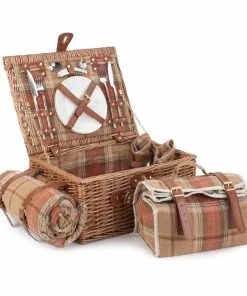 Willow Direct Tartan Picnic Hamper For 2 Autumn Red