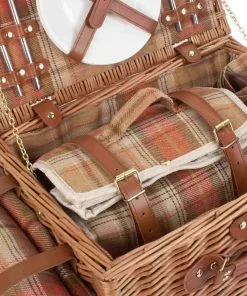 Willow Direct Tartan Picnic Hamper For 2 Autumn Red 11 Willow Direct Tartan Picnic Hamper For 2 Autumn Red