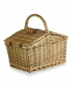 Willow Direct Tweed Double Lidded Picnic Hamper For 2 Green Tableware