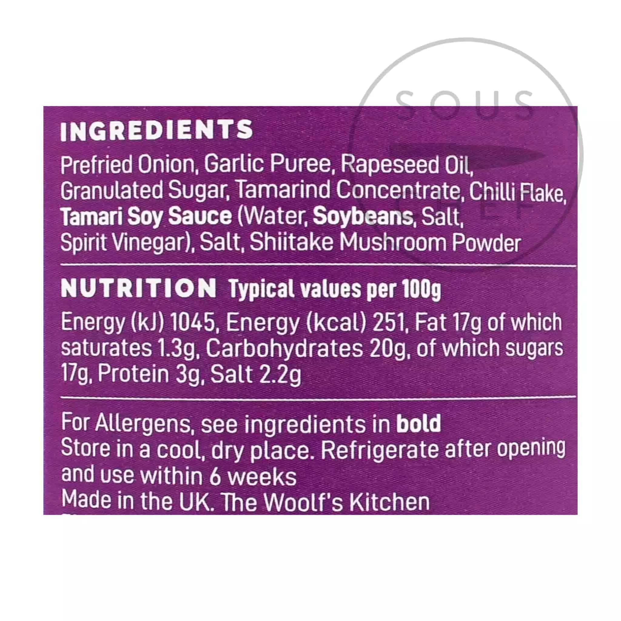 Ingredients The Woolf's Kitchen Nam Prik Pow! 190ml 4 Ingredients The Woolf's Kitchen Nam Prik Pow! 190ml