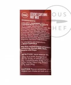 Ingredients The Woolf's Kitchen Sticky Cayenne Nut Mix 80g