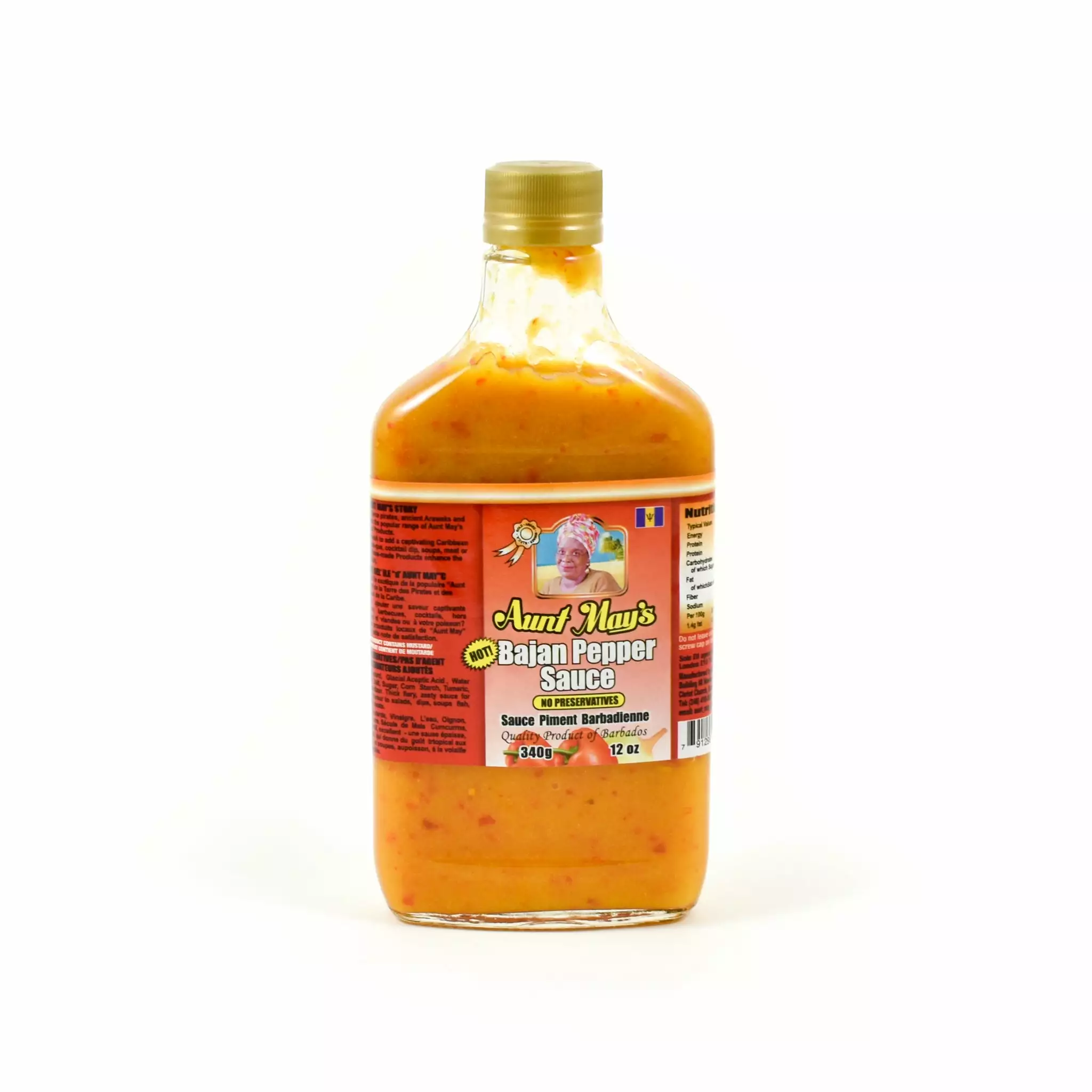 Aunt May's Bajan Pepper Sauce 340g 3 Aunt May's Bajan Pepper Sauce 340g